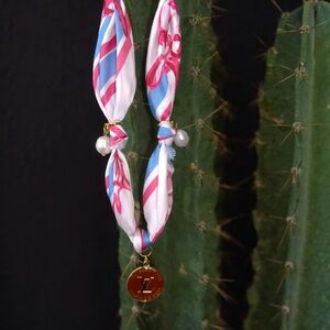 Silk Knot Necklace with Gold Accents